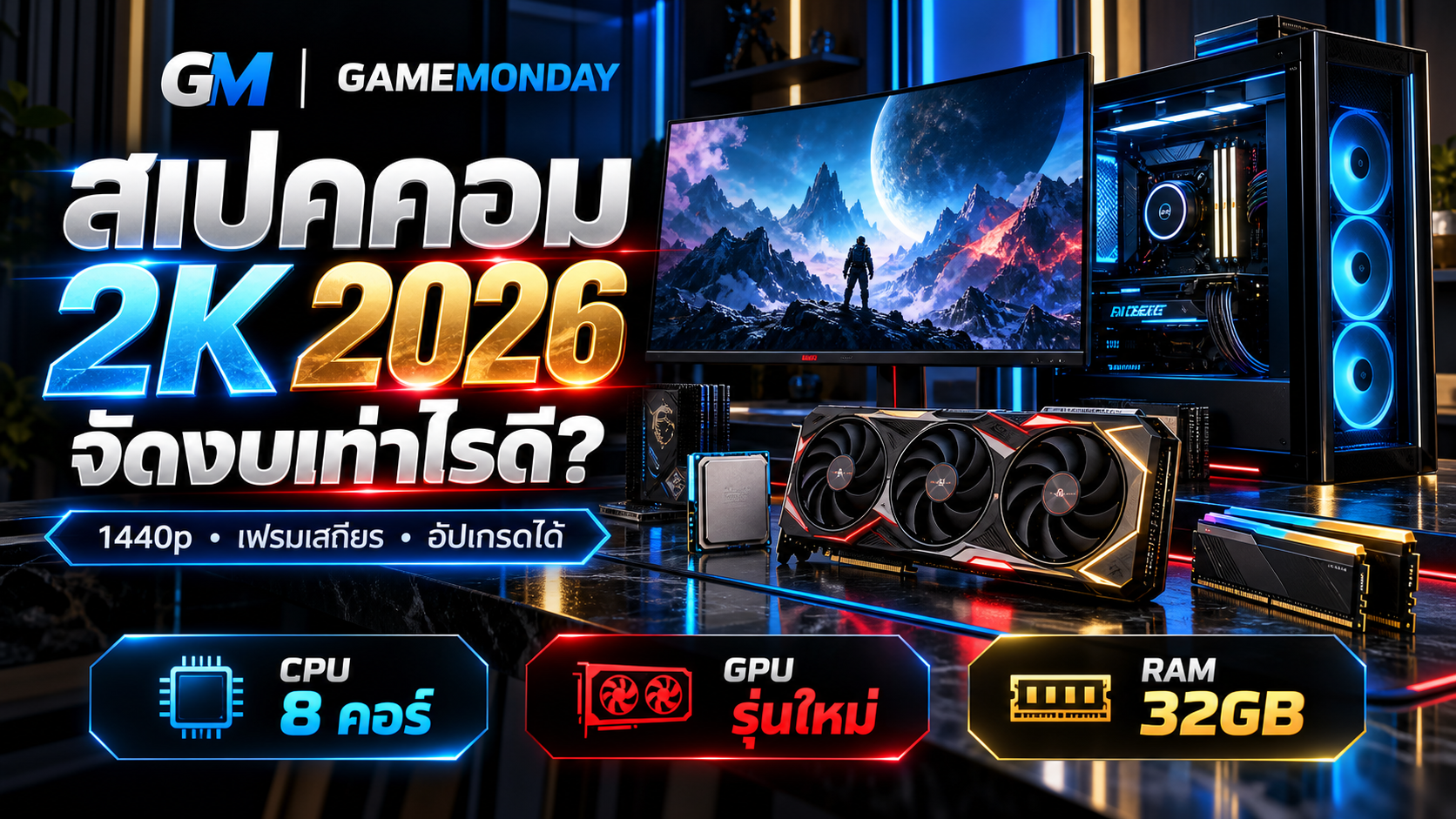 สเปคคอม 2K ปี 2026 จัดงบเท่าไรดี เล่นเกมลื่นแบบไม่เสียเงินเกินจำเป็น